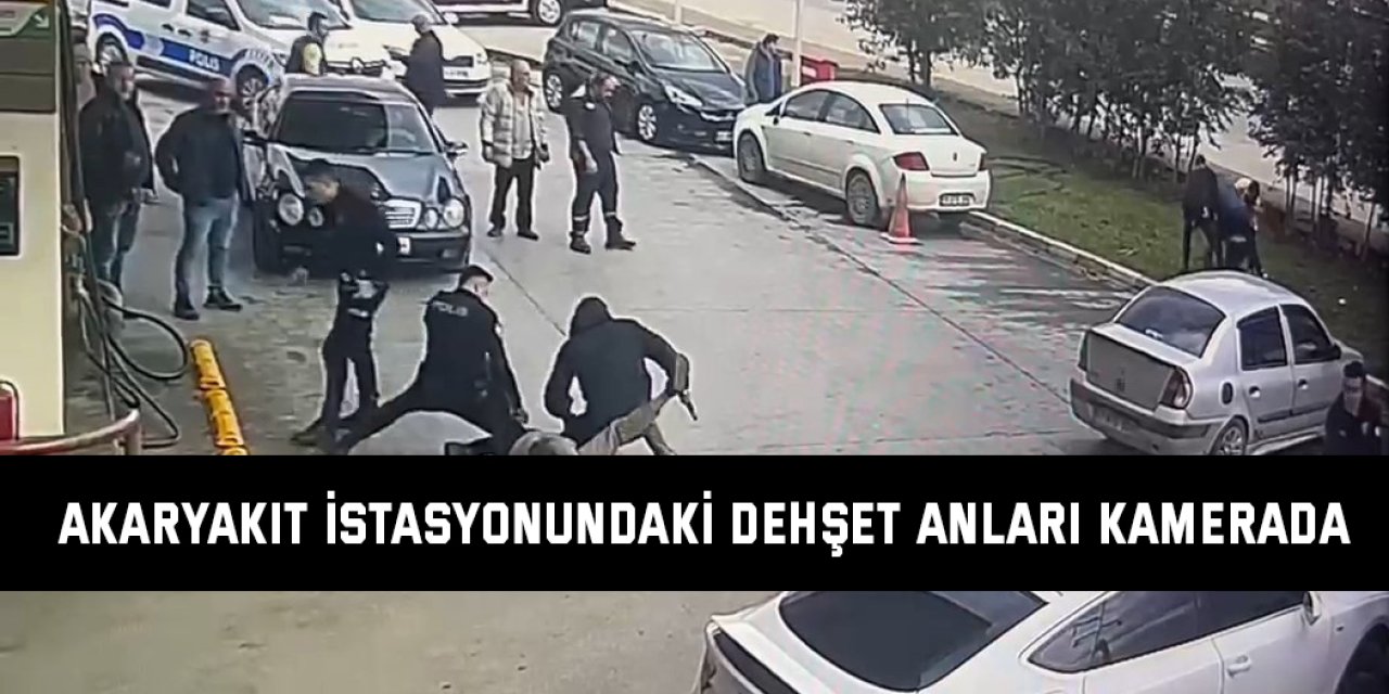 Akaryakıt istasyonundaki dehşet anları kamerada