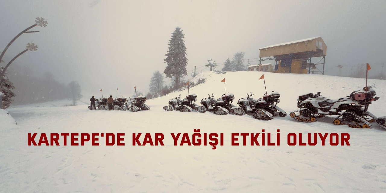 Kartepe'de kar yağışı etkili oluyor