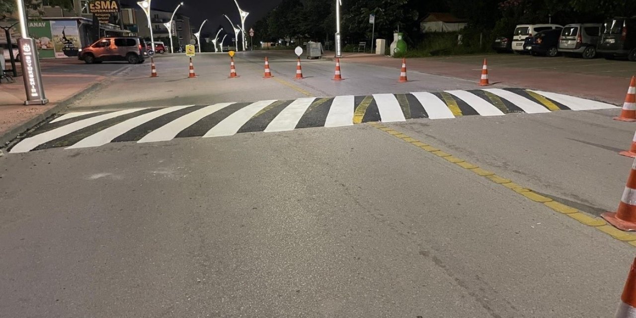 2024'te 81 bin metrekare yol çizgisi çizildi