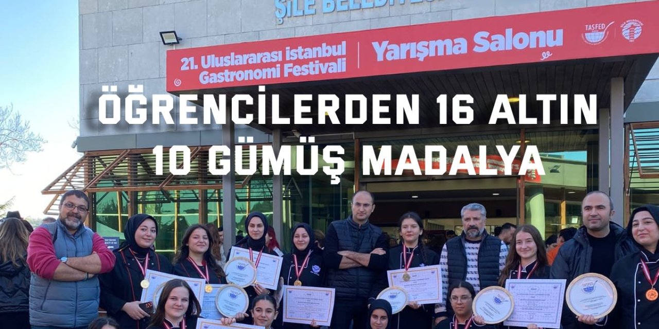 Öğrencilerden 16 altın, 10 gümüş madalya