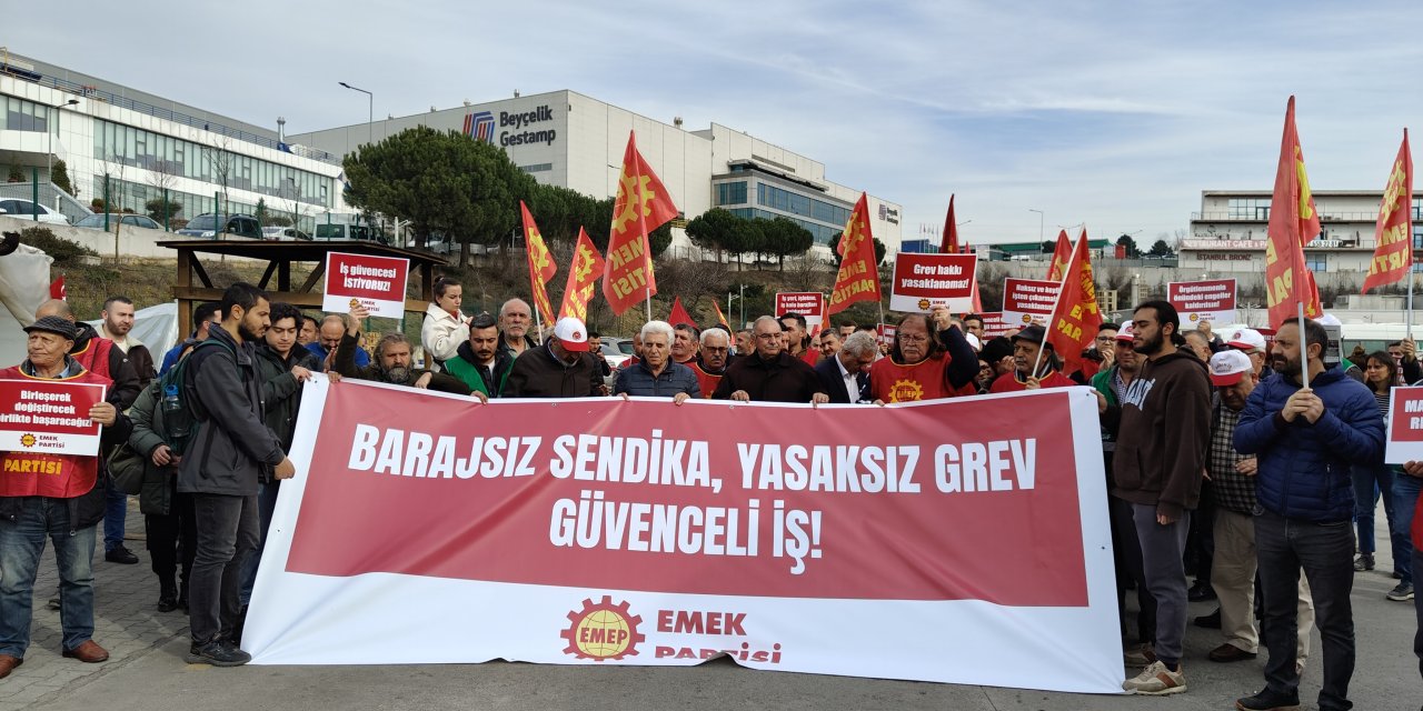 EMEK PARTİSİ  "Barajsız sendika, yasaksız grev, güvenceli iş" kampanyası