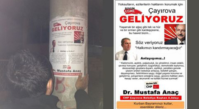 Çayırova'da her yer Anaç afişleri donatıldı