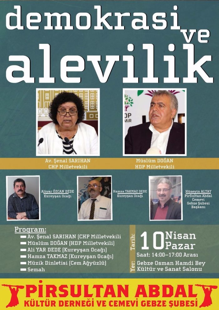 GEBZE’DE DEMOKRASİ VE ALEVİLİK PANELİ YAPILACAK