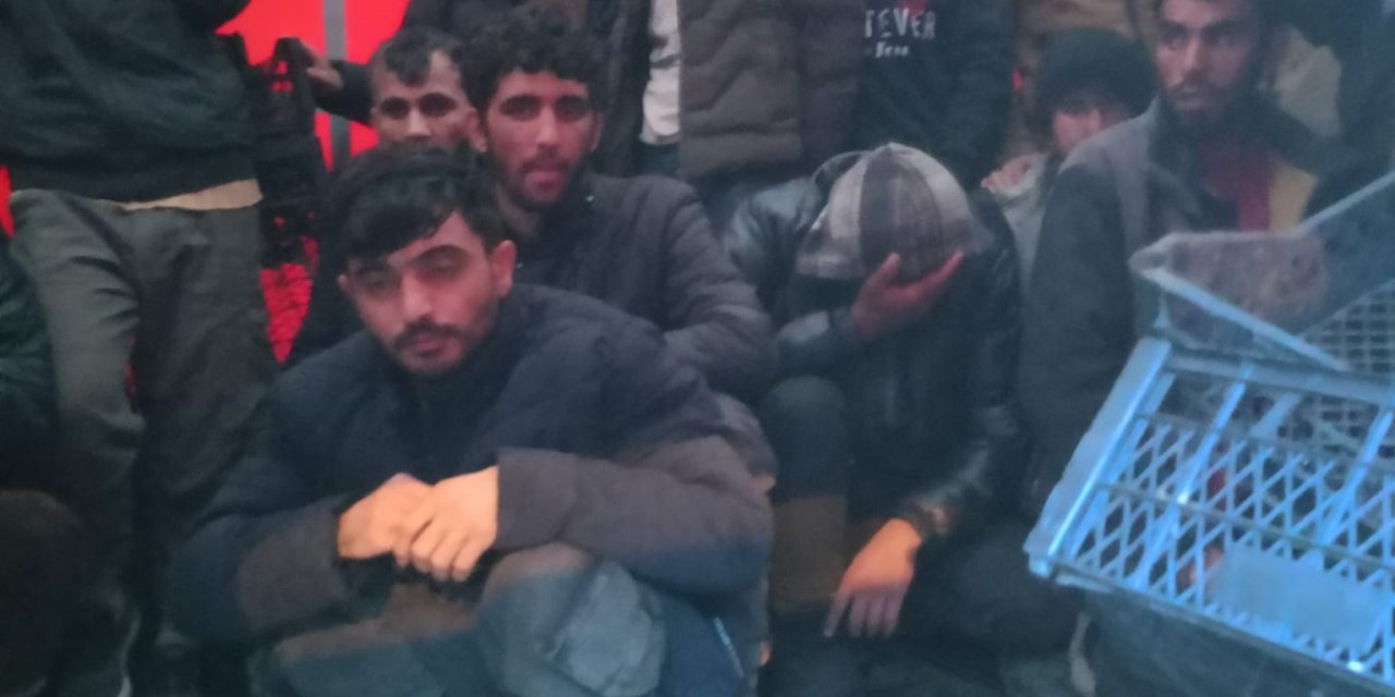 Tır dolusu düzensiz göçmen yakalandı