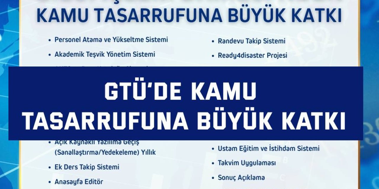 GTÜ’de Kamu Tasarrufuna Büyük Katkı