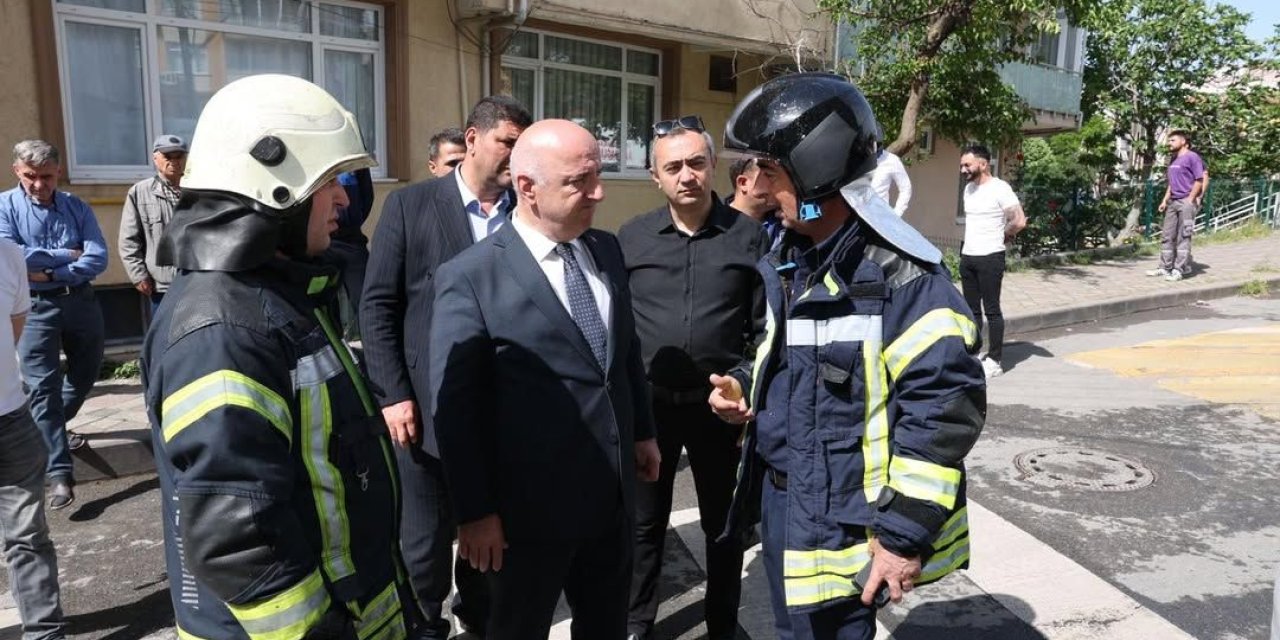 Bıyık, yangın alanında  incelemelerde bulundu