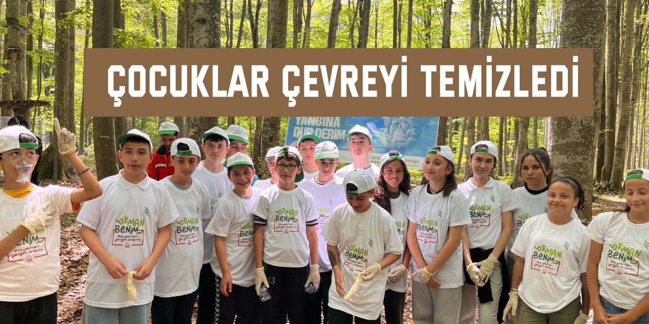 Çocuklar çevreyi temizledi