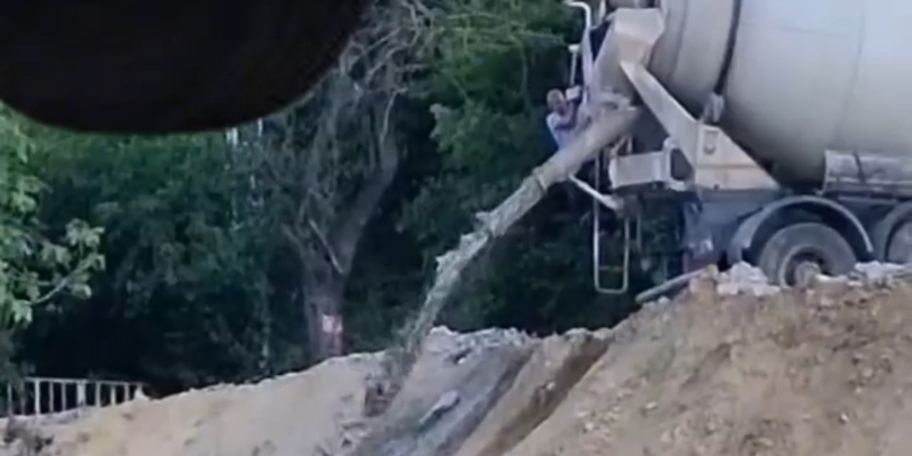 Betonu ormana boşalttı, suçüstü yakalandı