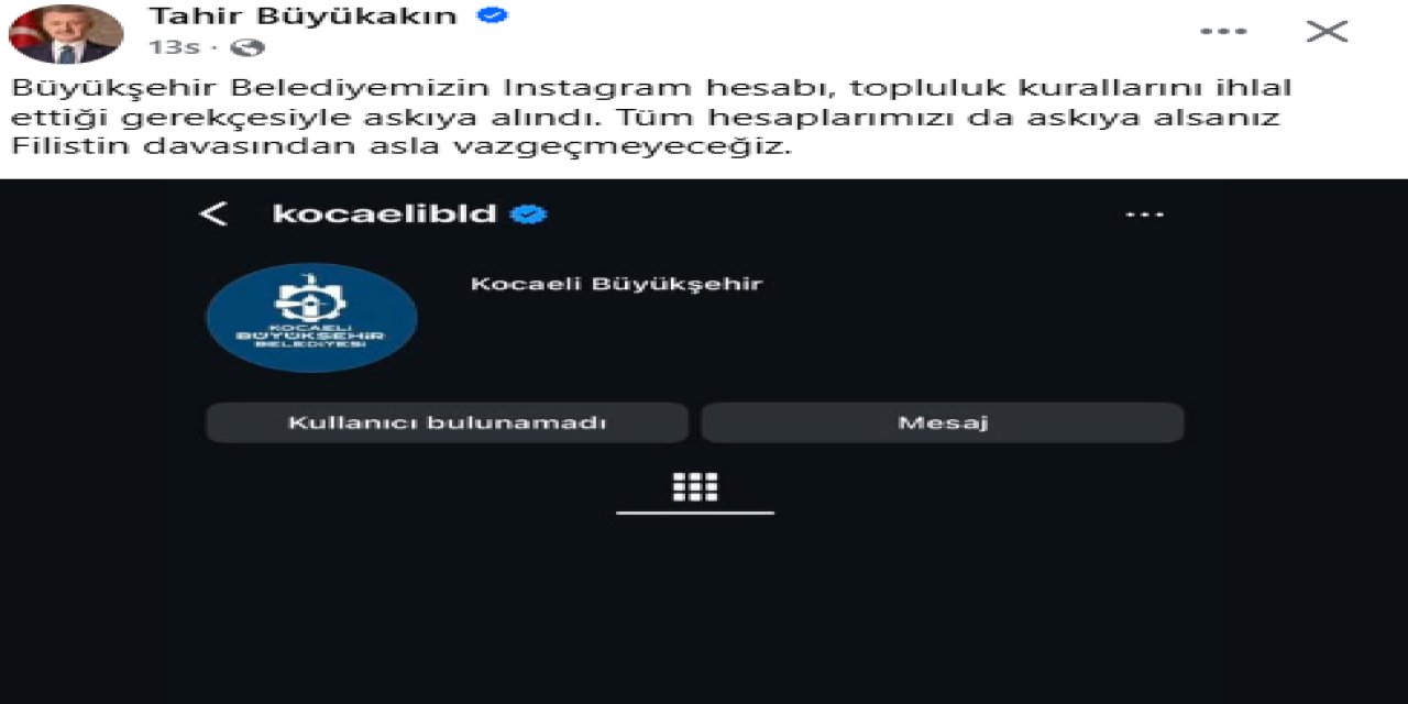 Büyükşehir Instagram  Hesabı Askıya Alındı!