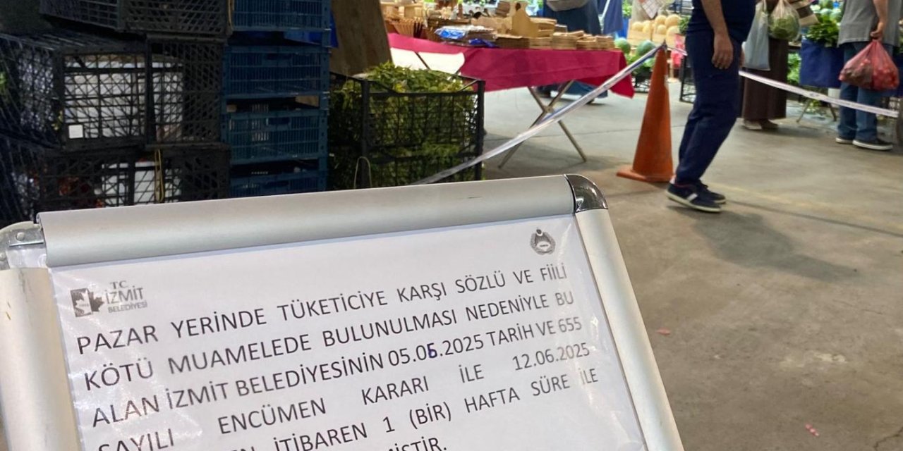 Pazarcıya 1 hafta tezgâh men cezası