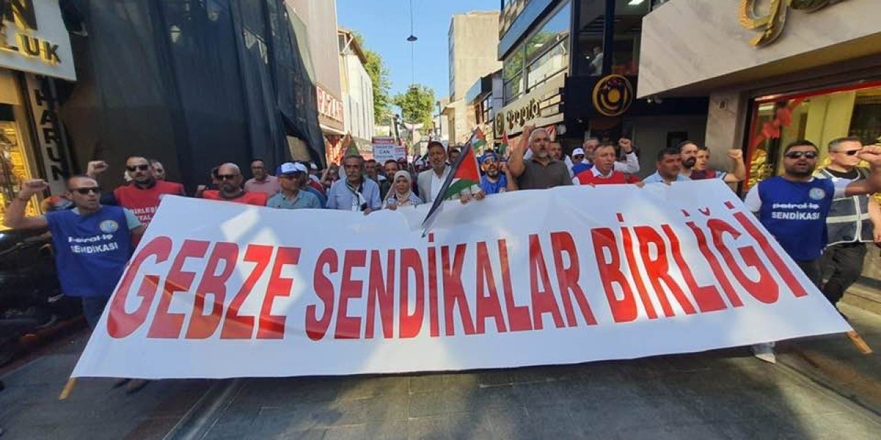 Gebze Sendikalar Birliği Filistin İçin Yürüdü