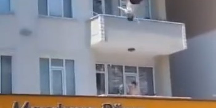 4. kattan atladı, sundurmanın  üzerine düşerek yaralandı