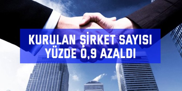 Kurulan şirket sayısı yüzde 0,9 azaldı