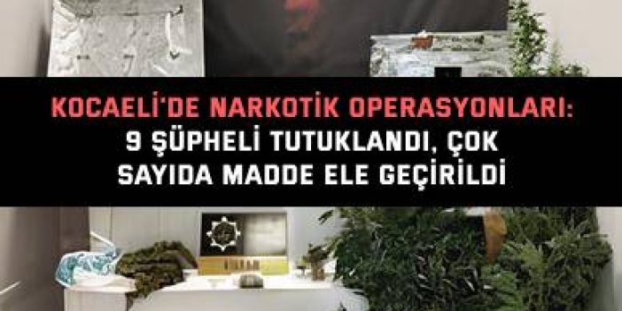 KOCAELİ'DE NARKOTİK OPERASYONLARI:    9 Şüpheli Tutuklandı, Çok  Sayıda Madde Ele Geçirildi