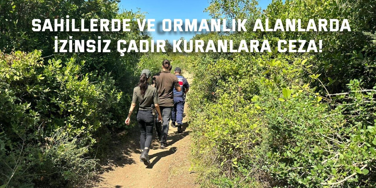 SAHİLLERDE VE ORMANLIK ALANLARDA    İzinsiz çadır kuranlara ceza!