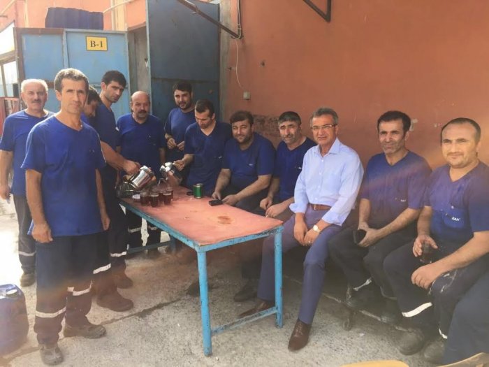 Köşker’den işçilere sürpriz ziyaret