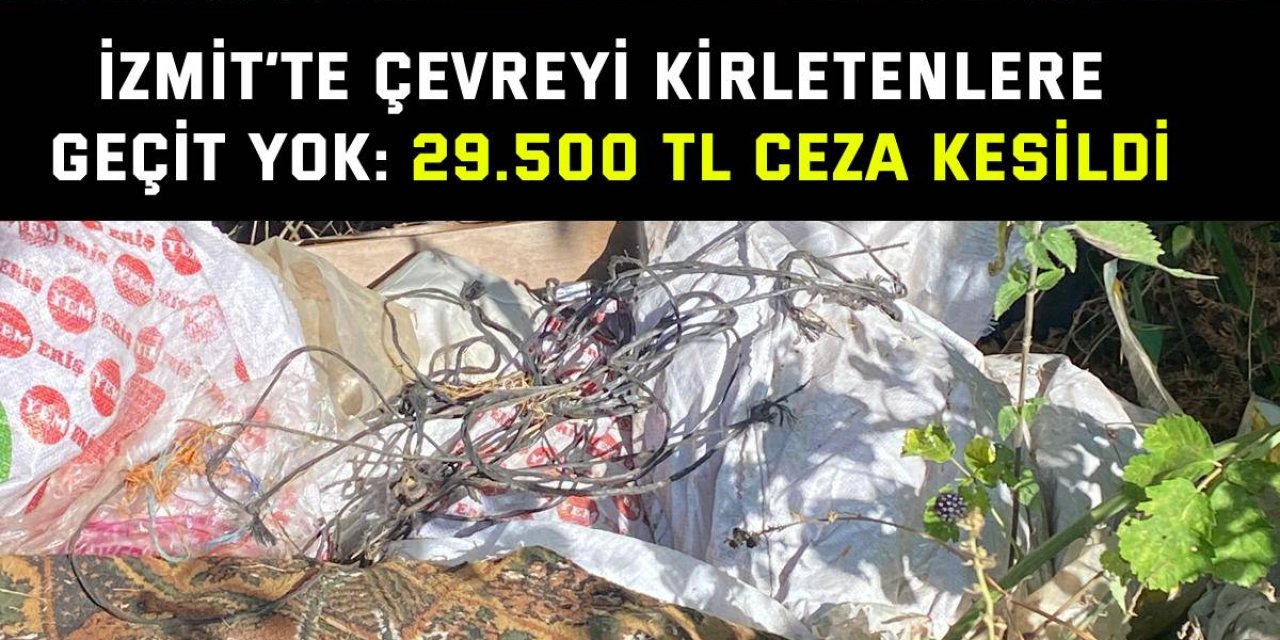 İzmit’te çevreyi kirletenlere geçit yok: 29.500 TL ceza kesildi