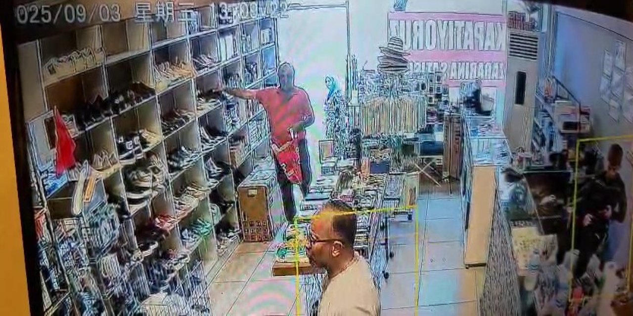 Müşteri gibi geldiği mağazadan ayakkabıyı çaldı