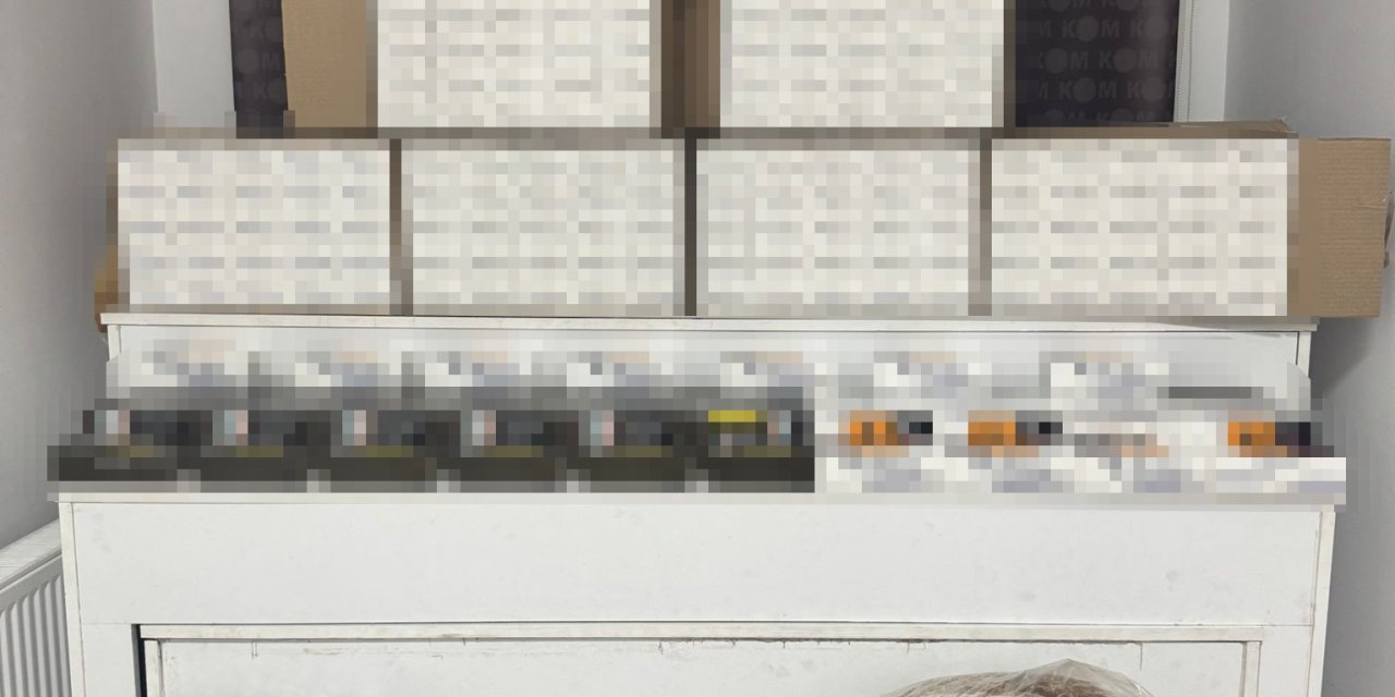 Bandrolsüz 75 bin dal boş makaron ele geçirildi