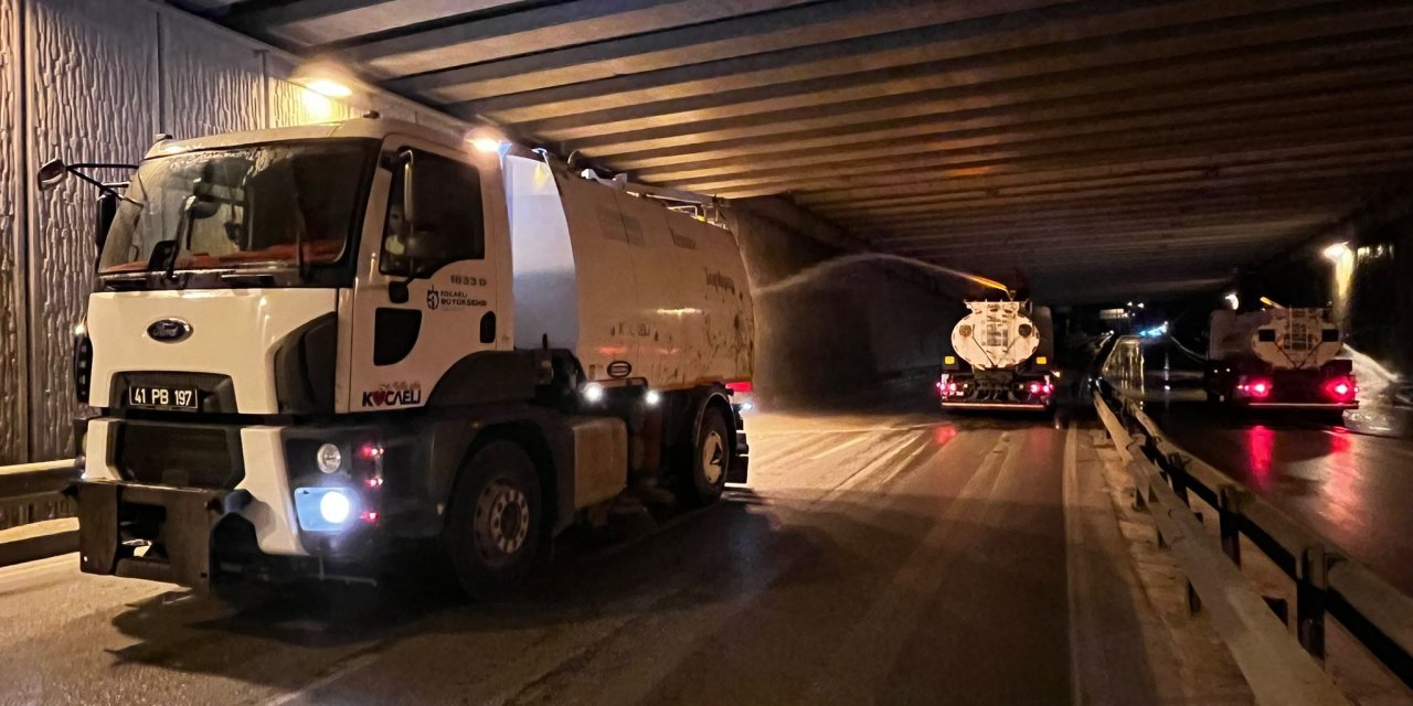 Tünelin iç kısmında detaylı temizlik