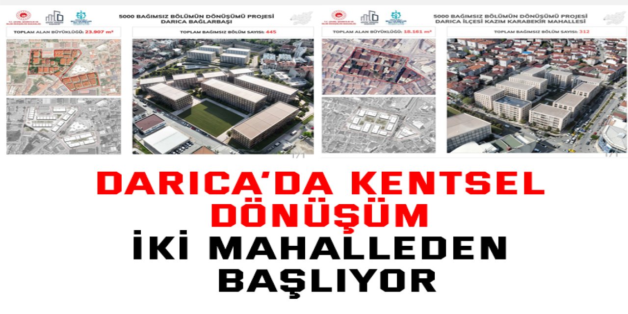 Darıca’da kentsel dönüşüm  iki mahalleden başlıyor