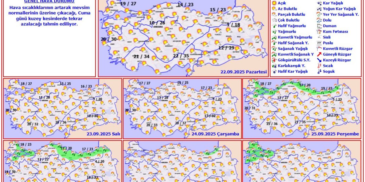 Meteoroloji : Cuma Günü Hava Soğuyacak