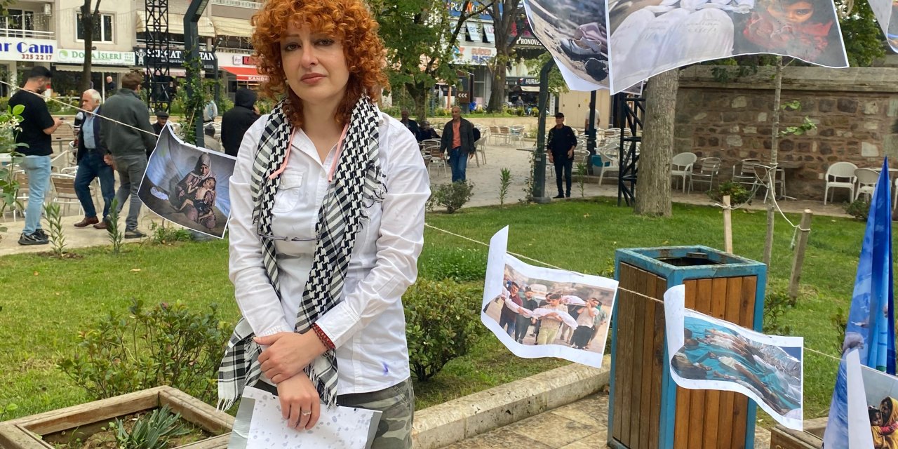 Somayeh Moghadam’ın Gazze’ye destek yürüyüşünün ikinci durağı İzmit oldu