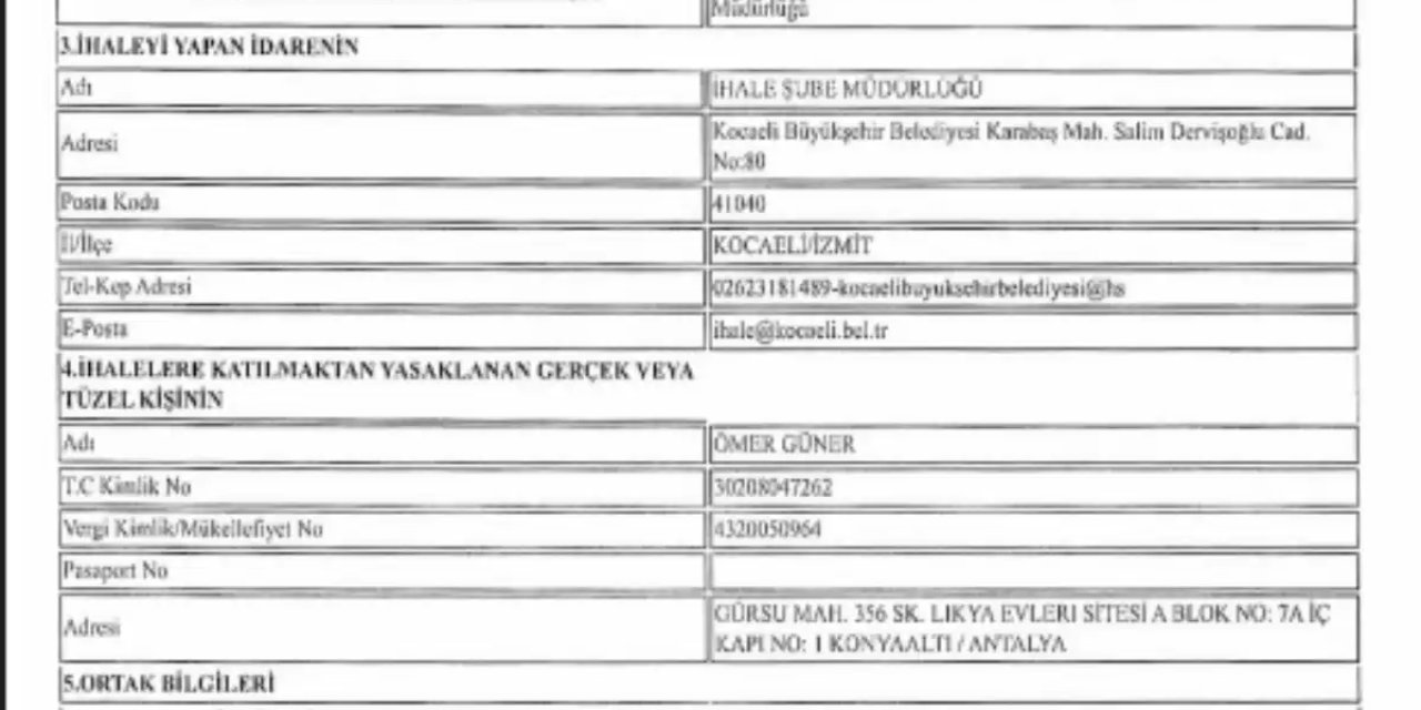 O firmaya 1 yıl ihale yasağı geldi!