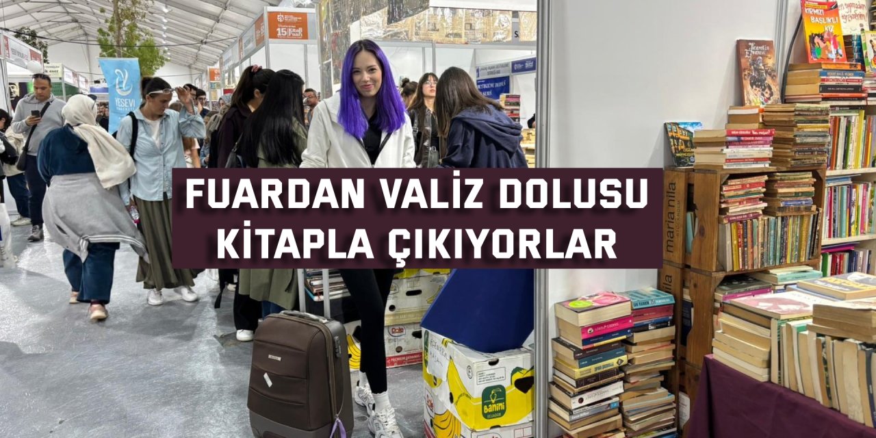 Fuardan valiz dolusu kitapla çıkıyorlar