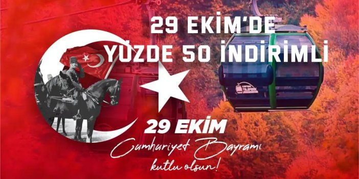 Kartepe Teleferik, 29 Ekim’de yüzde 50 indirimli