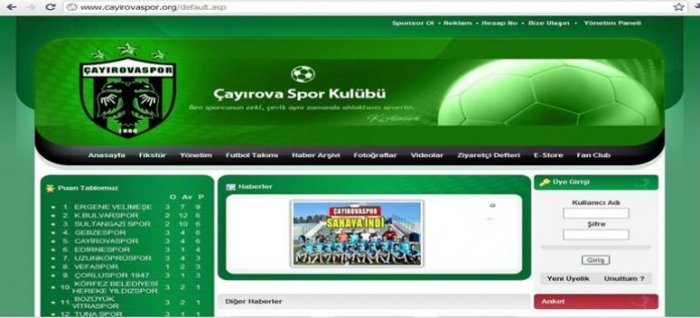 Çayırovaspor resmi web sitesine kavuştu