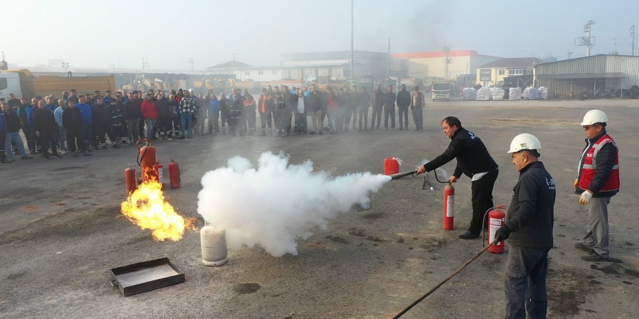 Başiskele'de yangın eğitimi ve tatbikatı