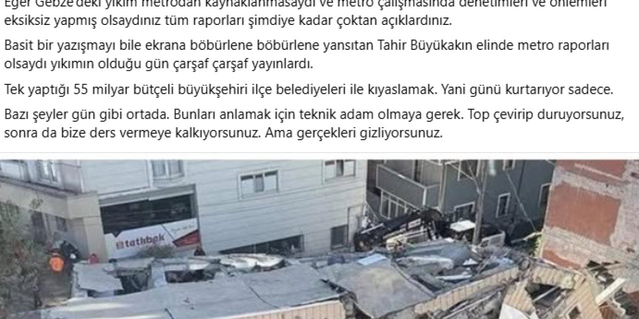 Büyükakın’a sert tepki: “Gerçekleri gizliyorsunuz”