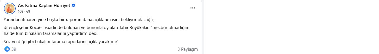 Büyükakın’a “bina tarama raporu” çağrısı