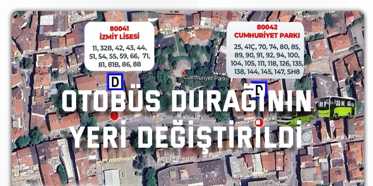 Otobüs durağının yeri değiştirildi