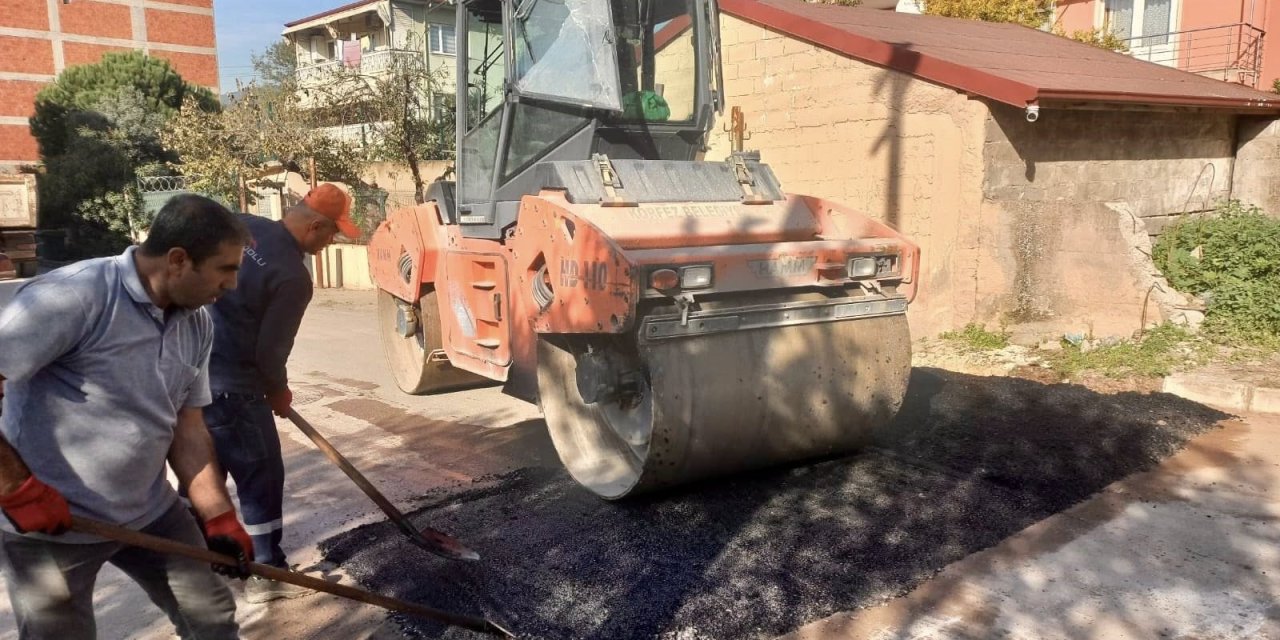 Körfez'de yol bakım ve  onarım çalışmaları sürüyor