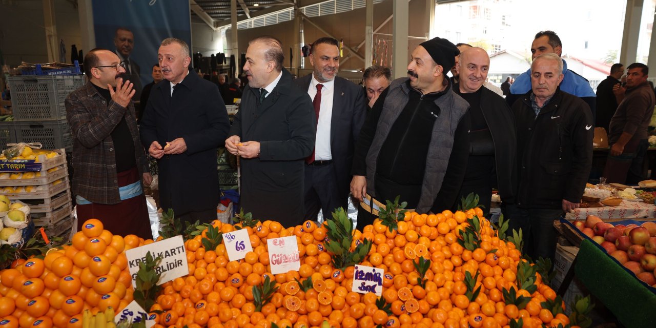 Başkanlar pazarcı  esnafına konuk oldu