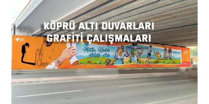 Köprü altı duvarları  grafiti çalışmaları