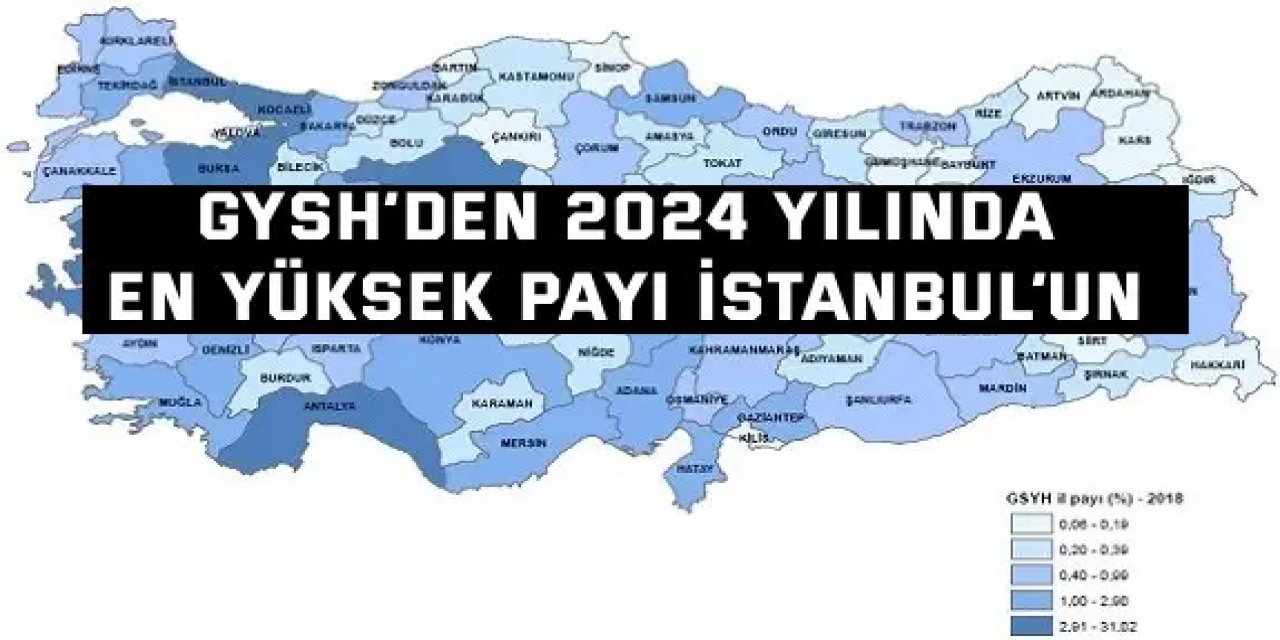 GYSH’den 2024 yılında  en yüksek payı İstanbul’un