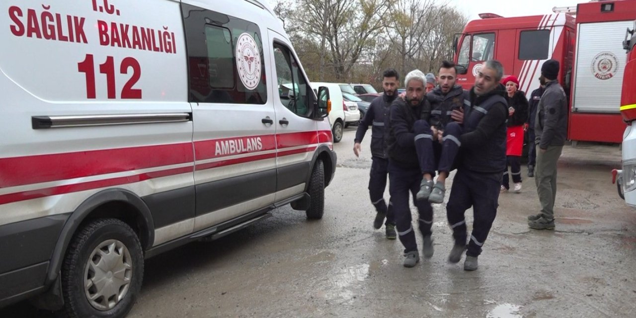 BETON FABRİKASINDA YANGIN:    2 işçi dumandan etkilendi