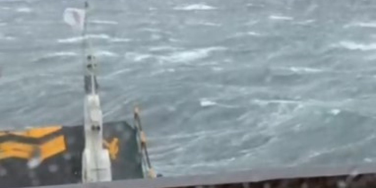 Arabalı feribot fırtınaya yakalandı!