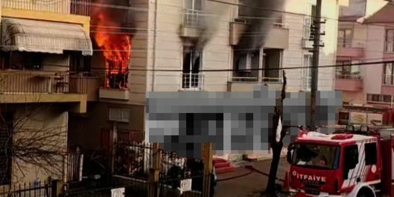 Apartmanın 2. katı alev alev yandı