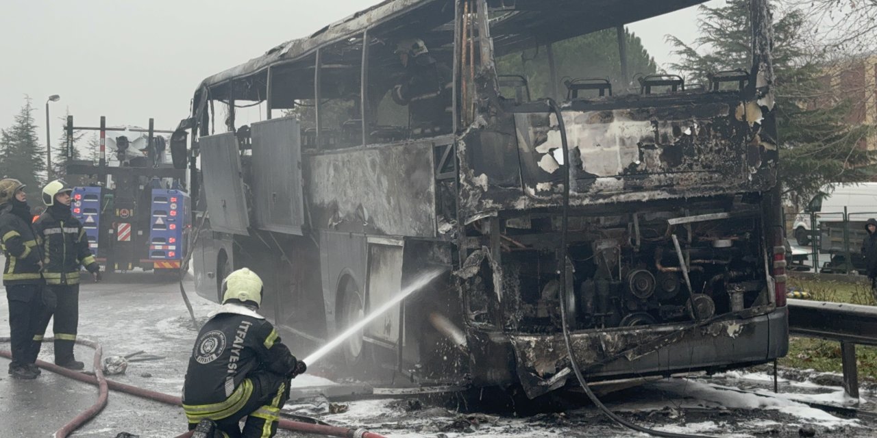 Yolcu otobüsünde yangın