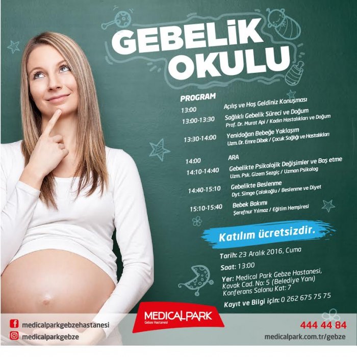 MEDICAL PARK GEBZE HASTANESİ GEBELERİ OKULUNA BEKLİYOR!