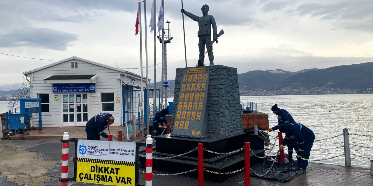 Körfez Şehitler Anıtı’nda bakım çalışması