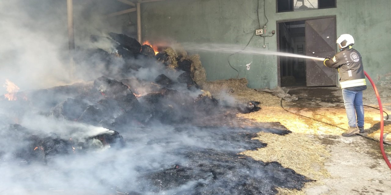 70 balya saman yandı