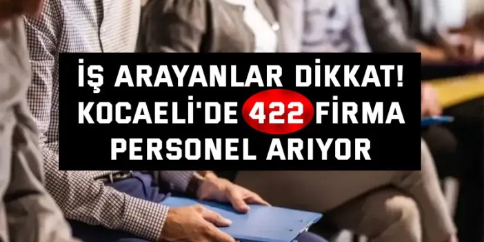 İş Arayanlar Dikkat! Kocaeli'de 422 Firma Personel Arıyor