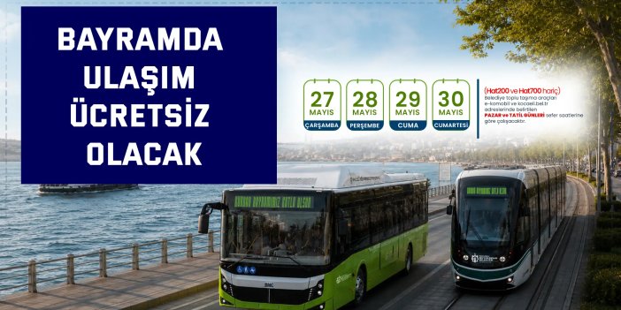 Kocaeli'de bayramda ücretsiz ulaşım kolaylığı