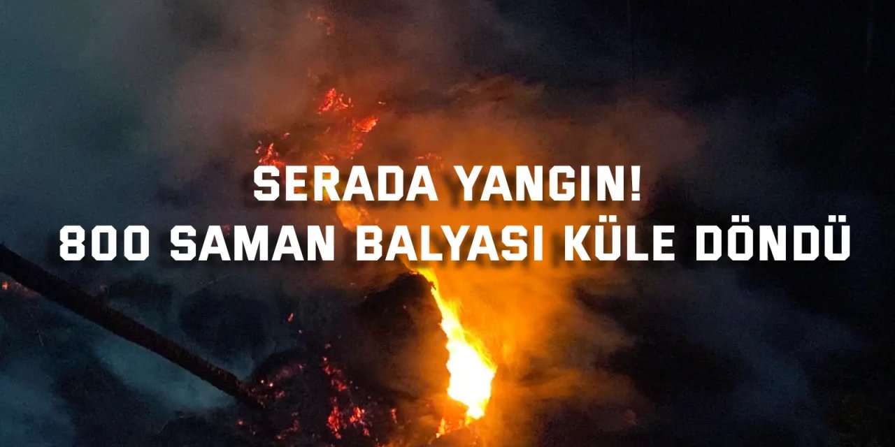 Serada yangın! 800 saman balyası küle döndü