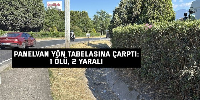Panelvan yön tabelasına çarptı: 1 ölü, 2 yaralı